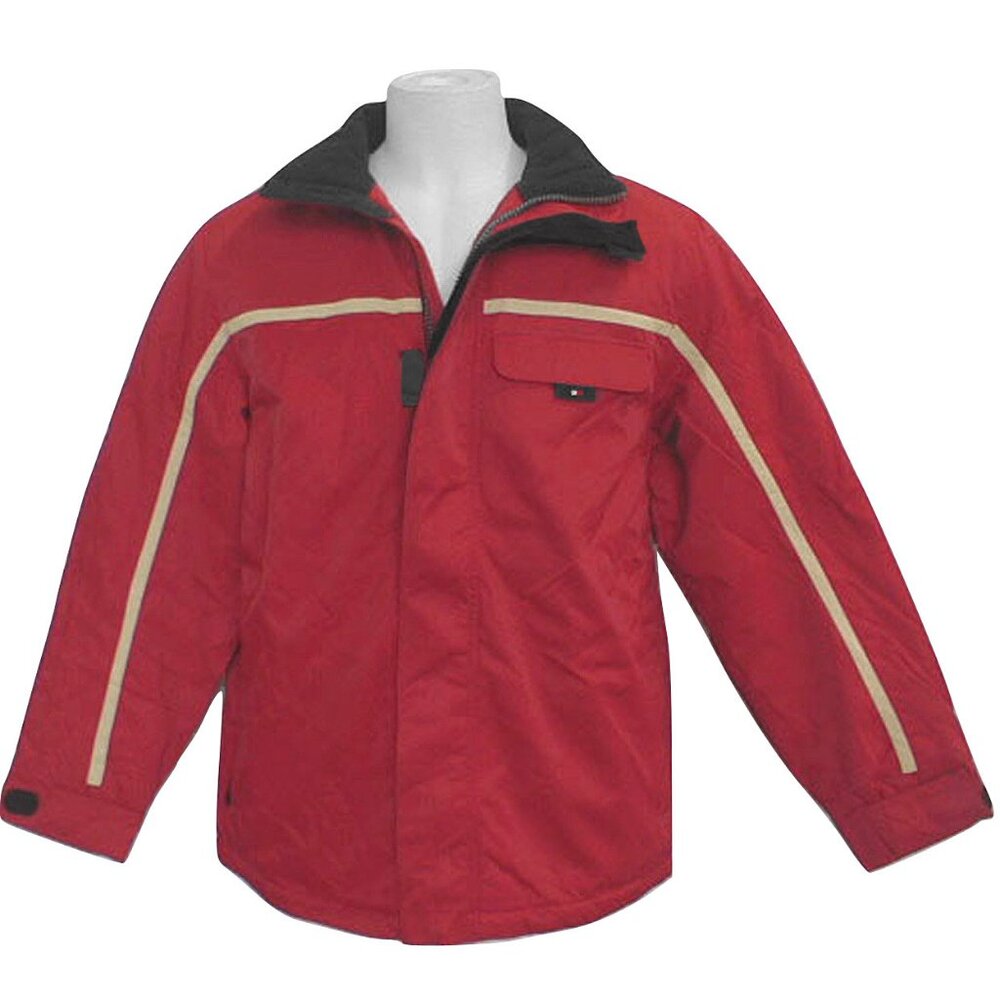 NEW Tommy Hilfiger Parka Jacket! Red With Tan Stripe Tommy Flag Detailing